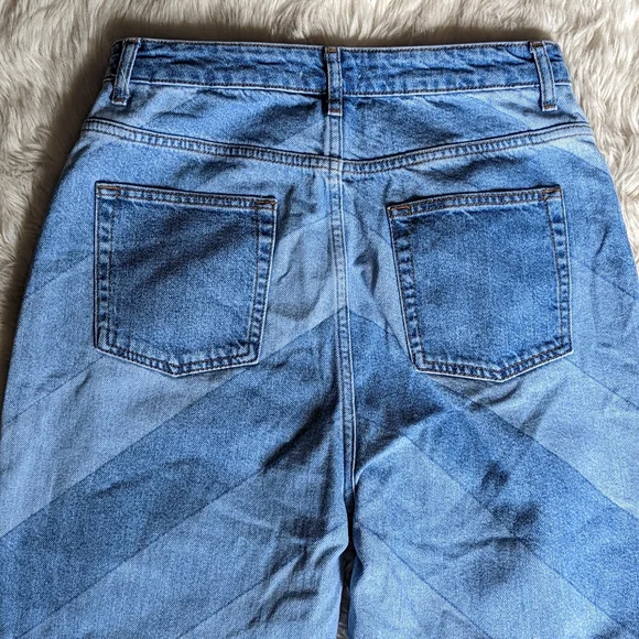 EUC Sandro Paris Diego Cropped Color Block High Rise Straight Jeans